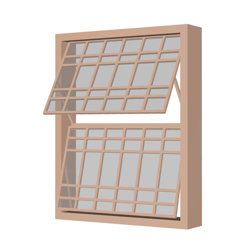 双扇上悬格条窗户门窗SU模型 SU模型免费下载_sketchup模型