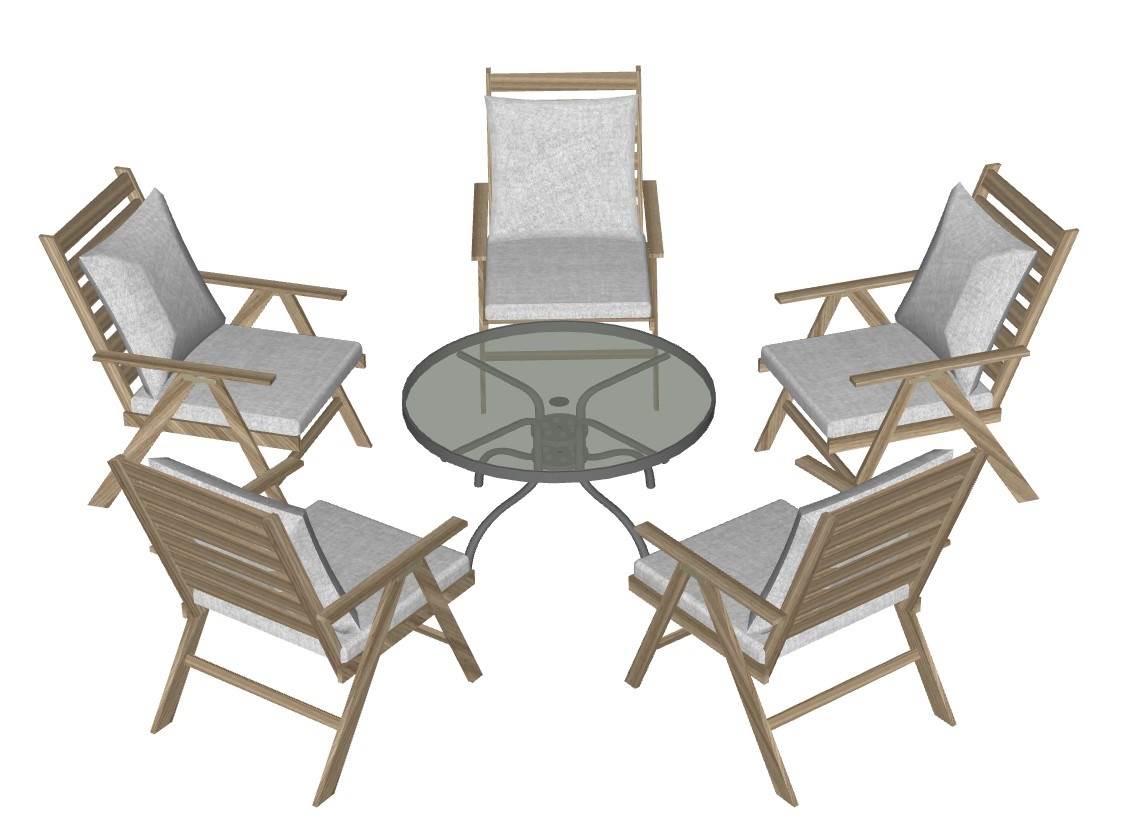 户外休闲桌椅组合椅子SU模型 SU模型免费下载_sketchup模型