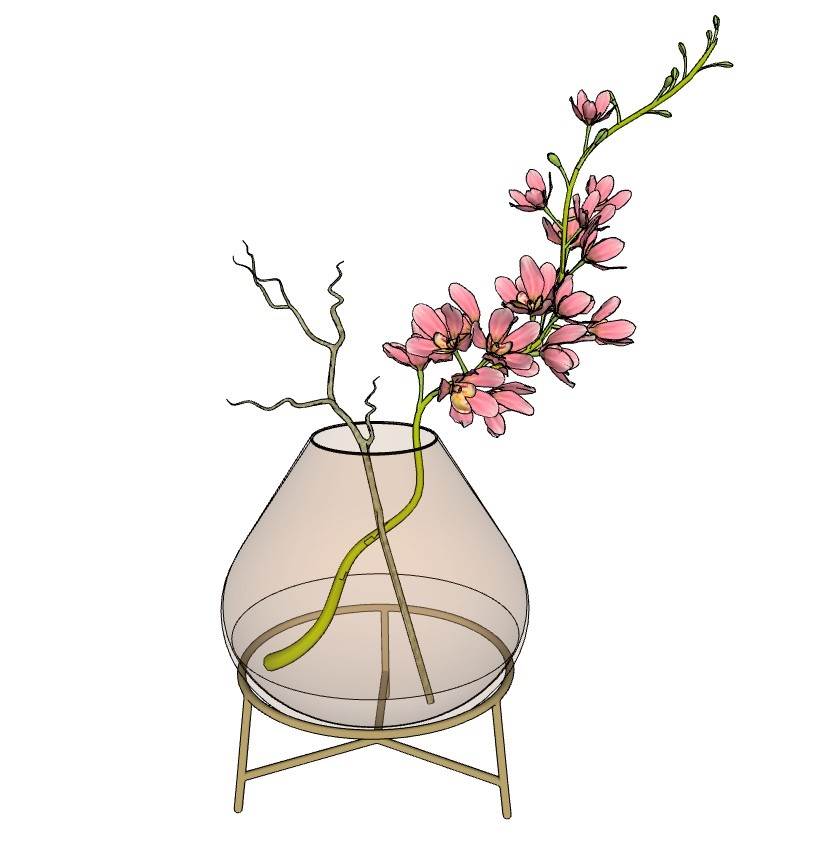 花艺花瓶装饰装饰SU模型 SU模型免费下载_sketchup模型