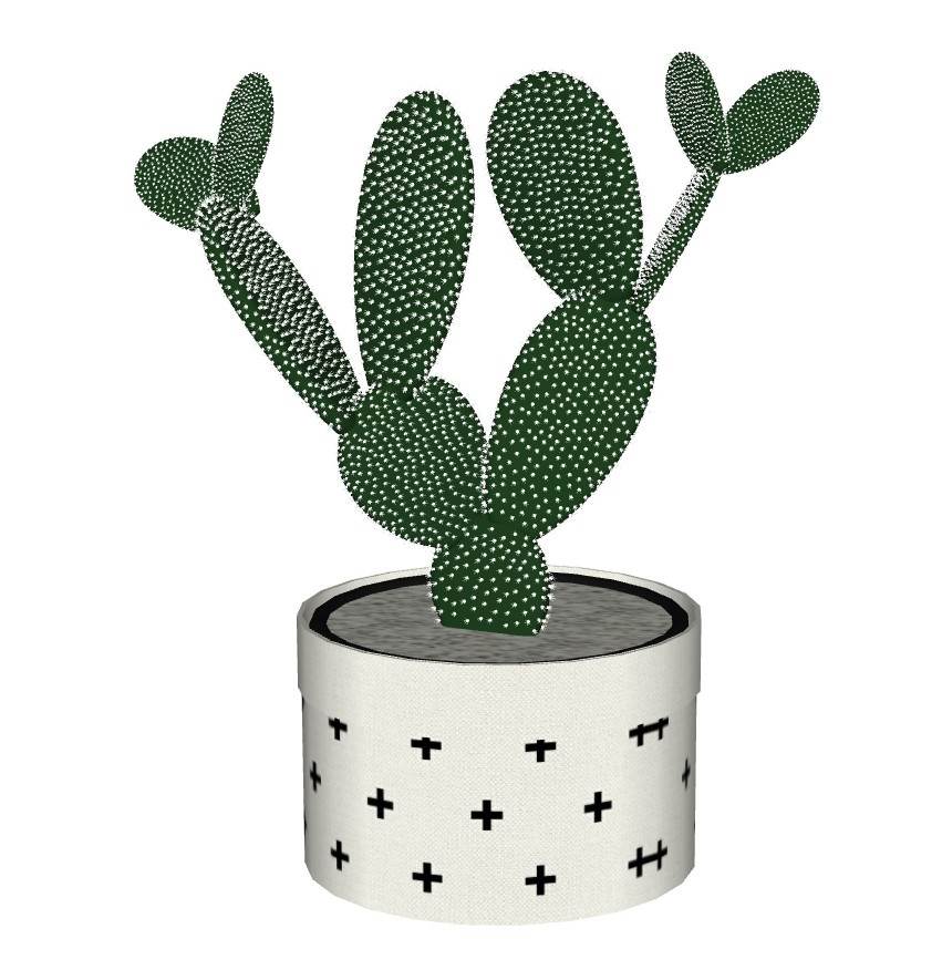 仙人掌花盆装饰装饰SU模型 SU模型免费下载_sketchup模型