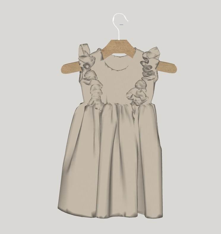 儿童连衣裙服饰SU模型 SU模型免费下载_sketchup模型
