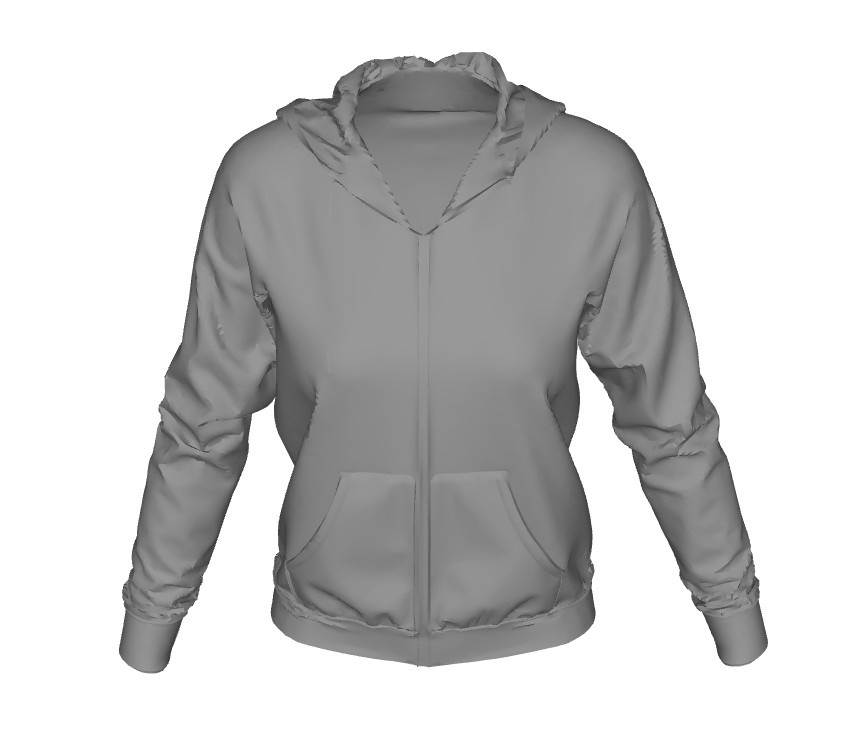 连帽拉链卫衣服饰SU模型 SU模型免费下载_sketchup模型