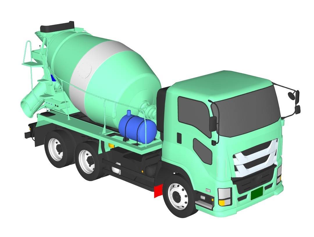 混凝土搅拌车工程车机械SU模型 SU模型免费下载_sketchup模型