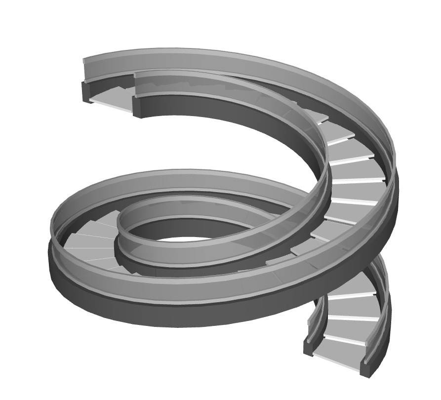 双螺旋楼梯楼梯SU模型 SU模型免费下载_sketchup模型