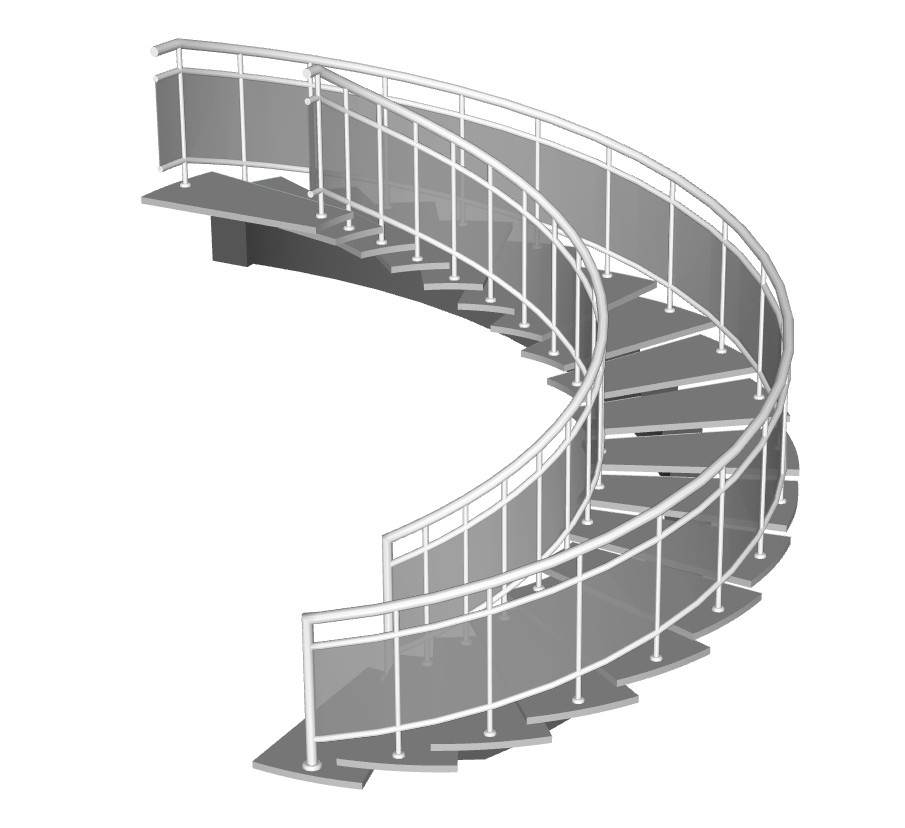 单螺旋楼梯楼梯SU模型 SU模型免费下载_sketchup模型