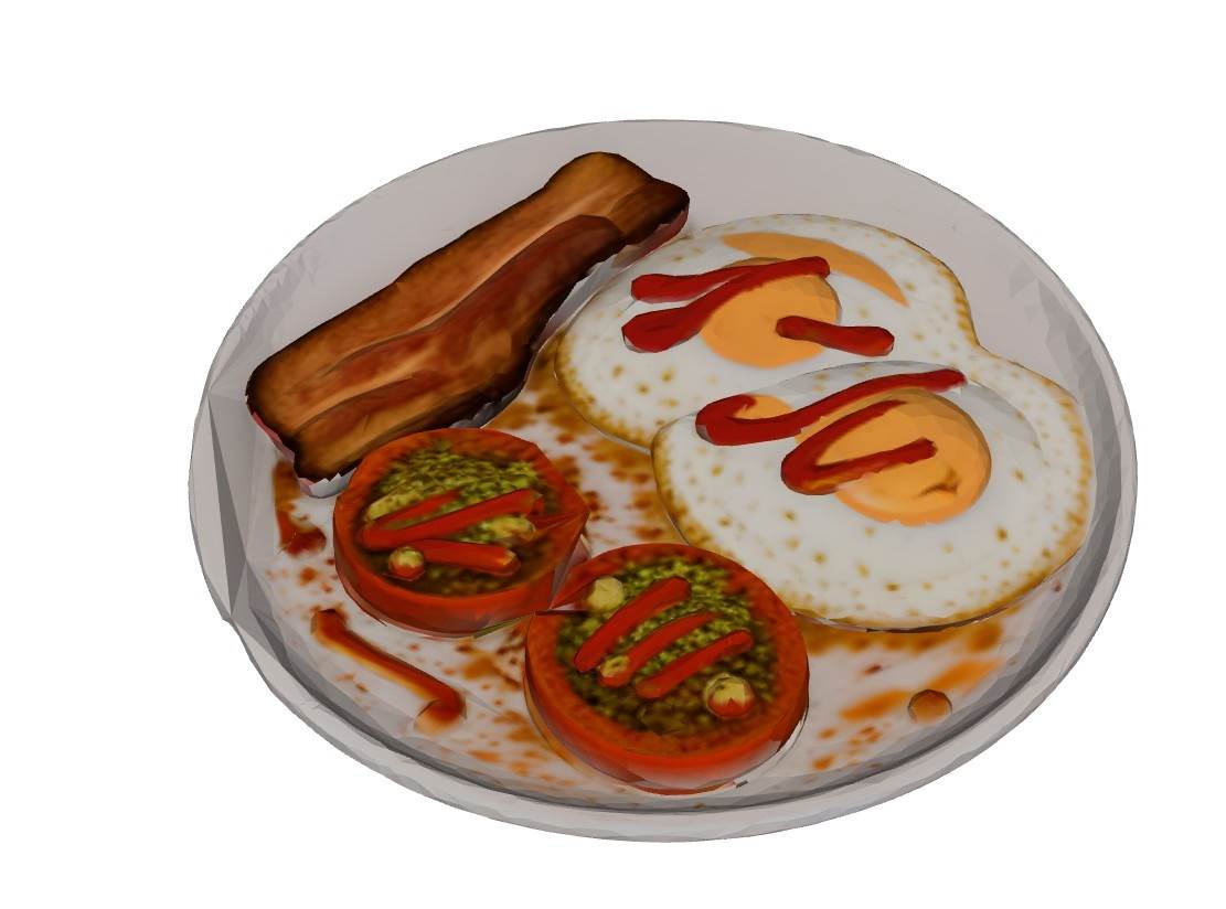 西餐早餐煎蛋培根美食装饰SU模型 SU模型免费下载_sketchup模型