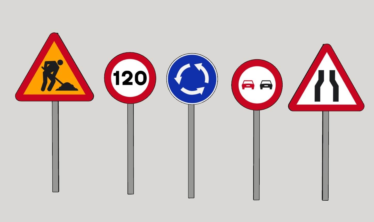 交通标志警示牌交通SU模型 SU模型免费下载_sketchup模型