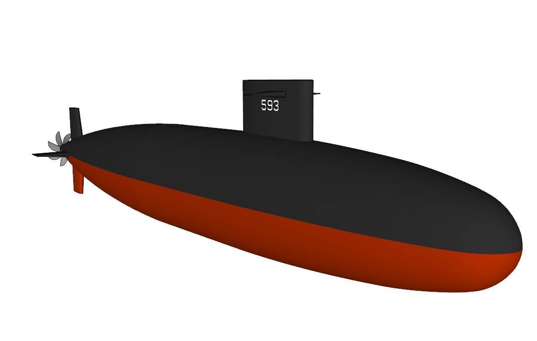 潜水艇 SU模型免费下载_sketchup模型