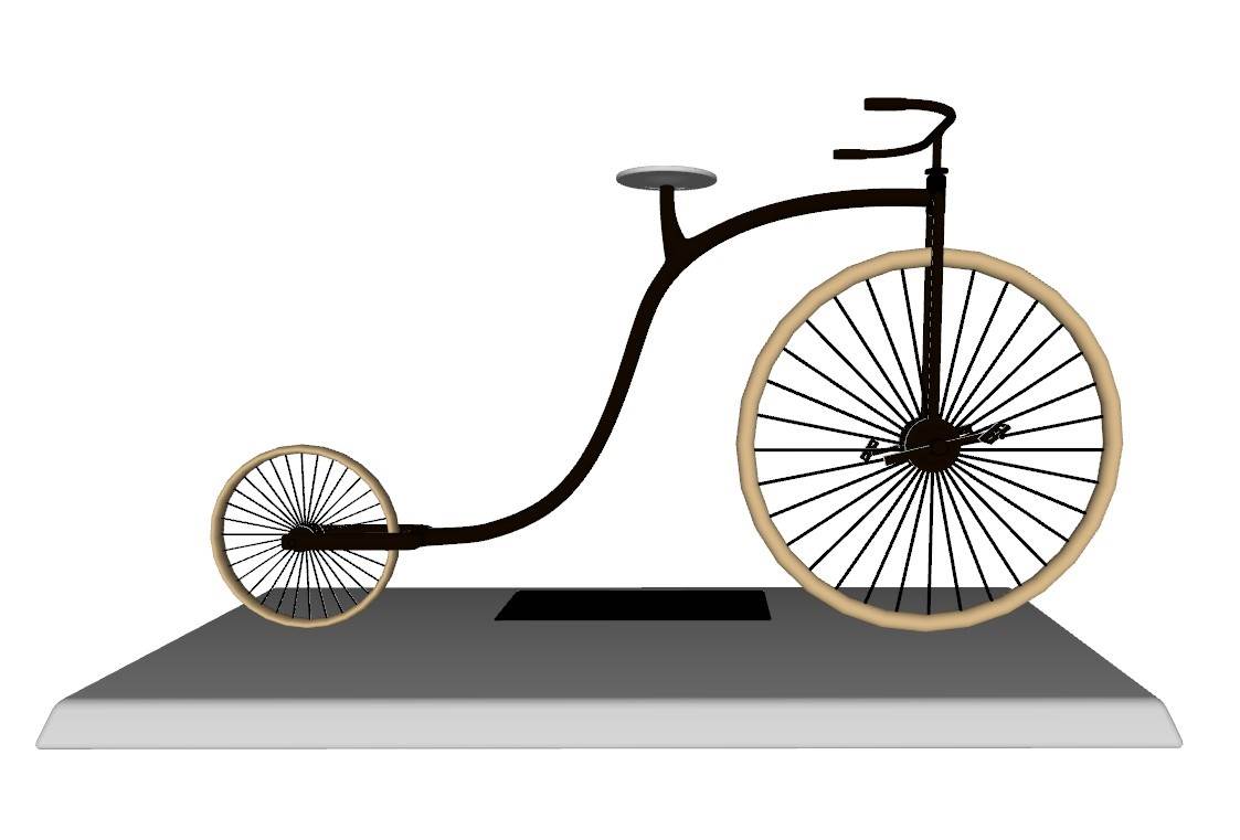 复古高轮自行车装饰摆件装饰SU模型 SU模型免费下载_sketchup模型