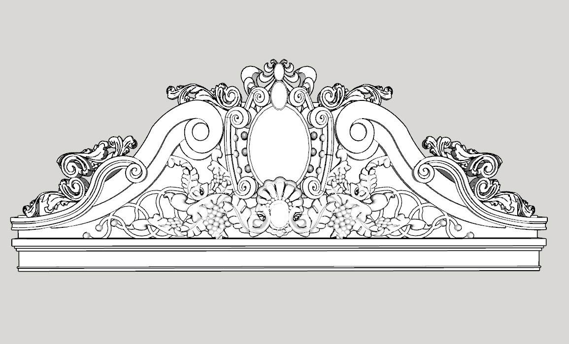 法式门头装饰雕花装饰SU模型 SU模型免费下载_sketchup模型