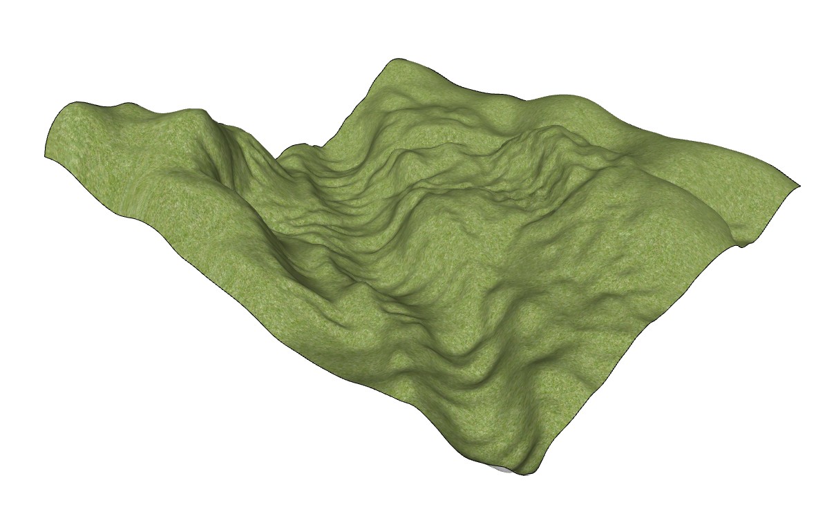 起伏山地地形景观SU模型 SU模型免费下载_sketchup模型