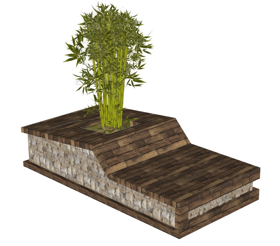 竹子竹堆景观座椅景观SU模型 SU模型免费下载_sketchup模型