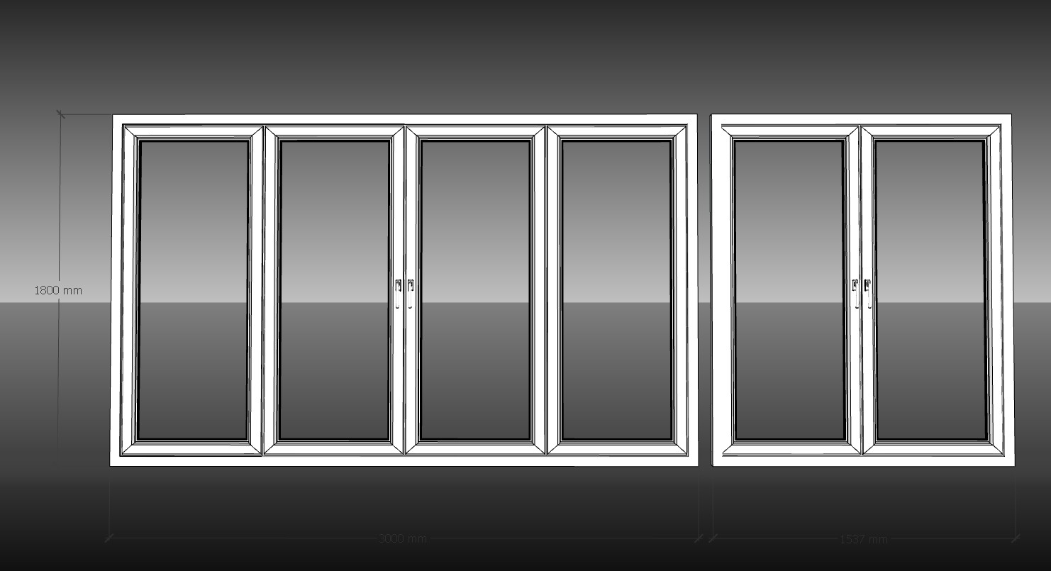铝合金推拉窗门窗SU模型 SU模型免费下载_sketchup模型