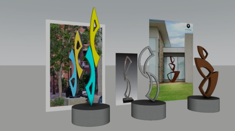 现代艺术抽象雕塑雕塑SU模型 SU模型免费下载_sketchup模型