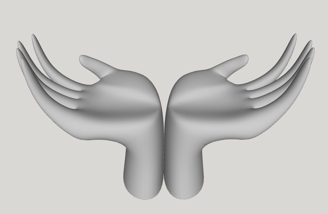 双手抽象艺术雕塑雕塑SU模型 SU模型免费下载_sketchup模型