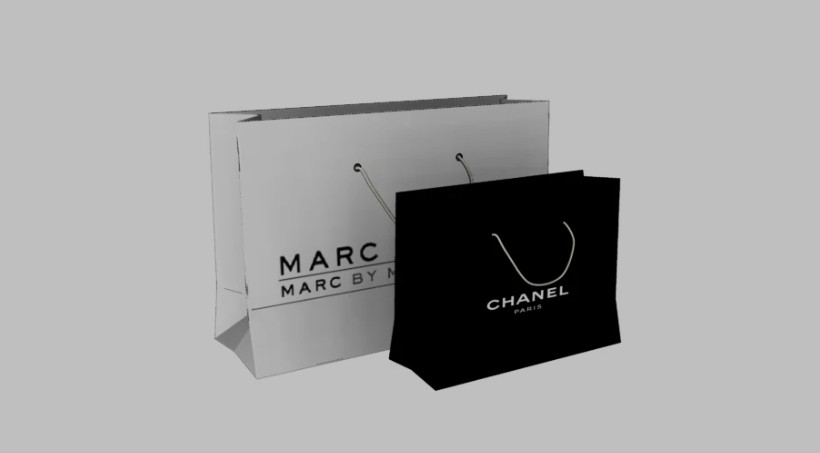 奢侈品购物袋纸袋装饰SU模型 SU模型免费下载_sketchup模型