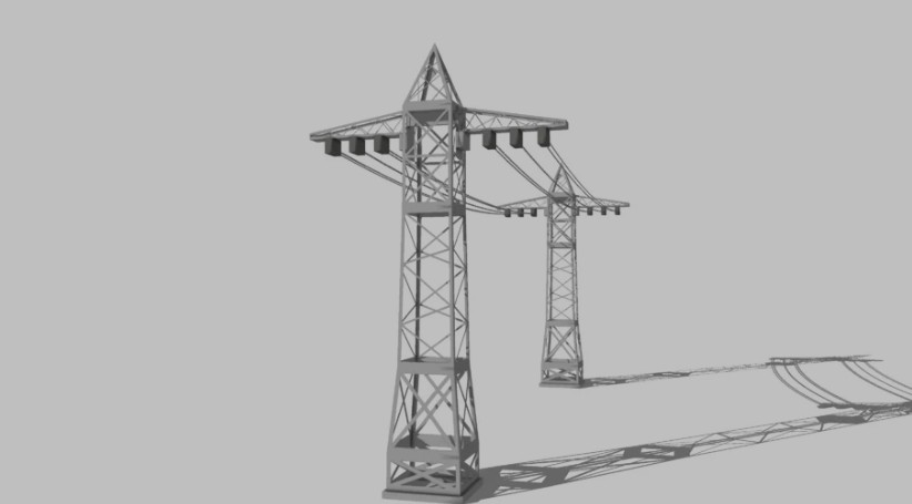高压输电塔电力设施 SU模型免费下载_sketchup模型