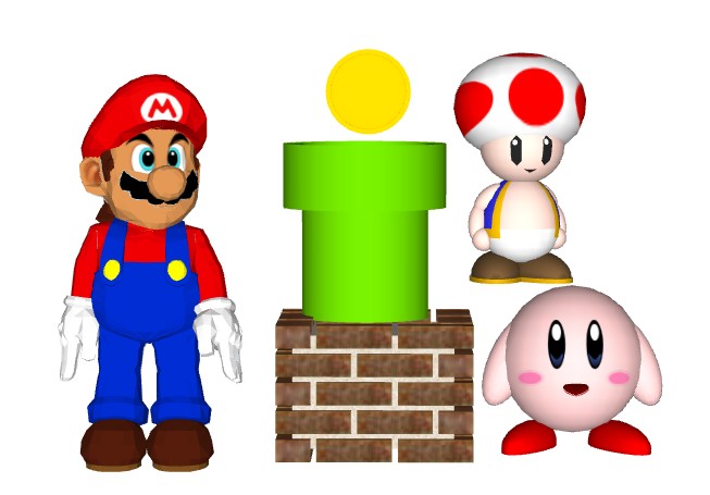 任天堂马里奥游戏角色人物SU模型 SU模型免费下载_sketchup模型