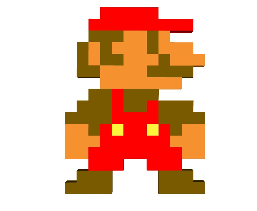 任天堂像素马里奥游戏角色 SU模型免费下载_sketchup模型