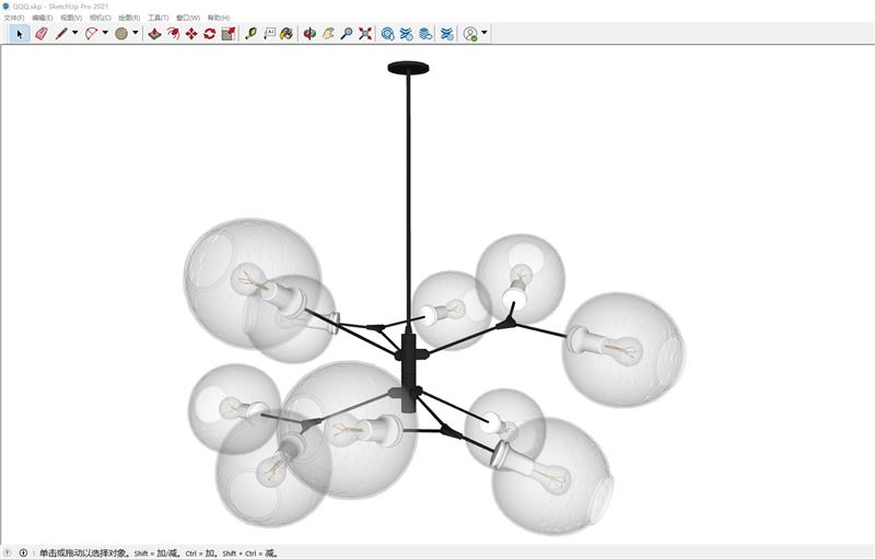 现代多头吊灯分子灯灯具SU模型 SU模型免费下载_sketchup模型