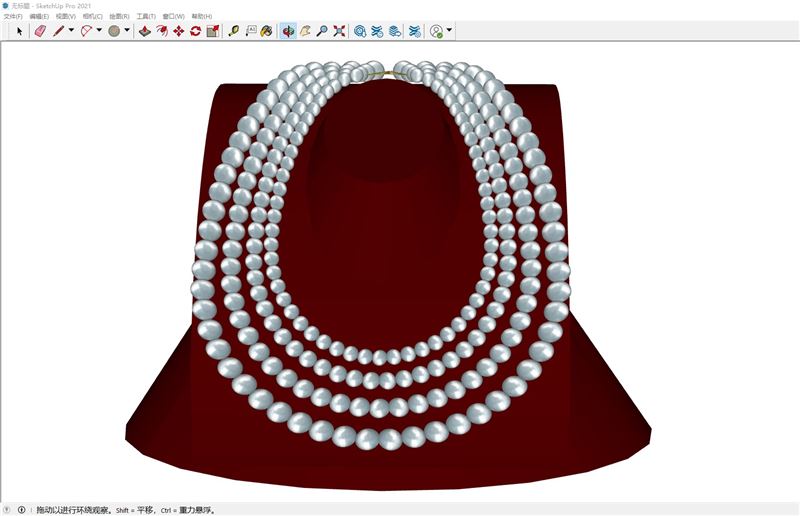 珠宝首饰珍珠项链装饰SU模型 SU模型免费下载_sketchup模型