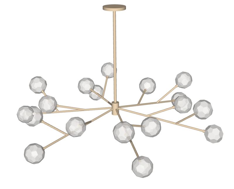 分子灯水晶枝形吊灯灯具SU模型 SU模型免费下载_sketchup模型