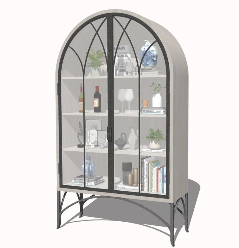 拱形玻璃展示柜餐边柜su模型 SU模型免费下载_sketchup模型