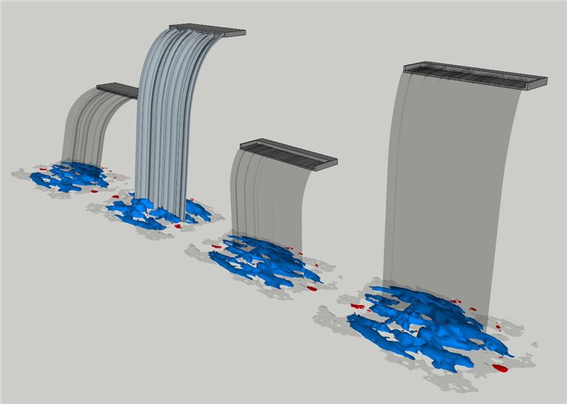 景观瀑布水幕装置景观SU模型 SU模型免费下载_sketchup模型