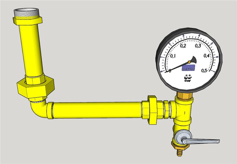 管道阀门压力表机械SU模型 SU模型免费下载_sketchup模型
