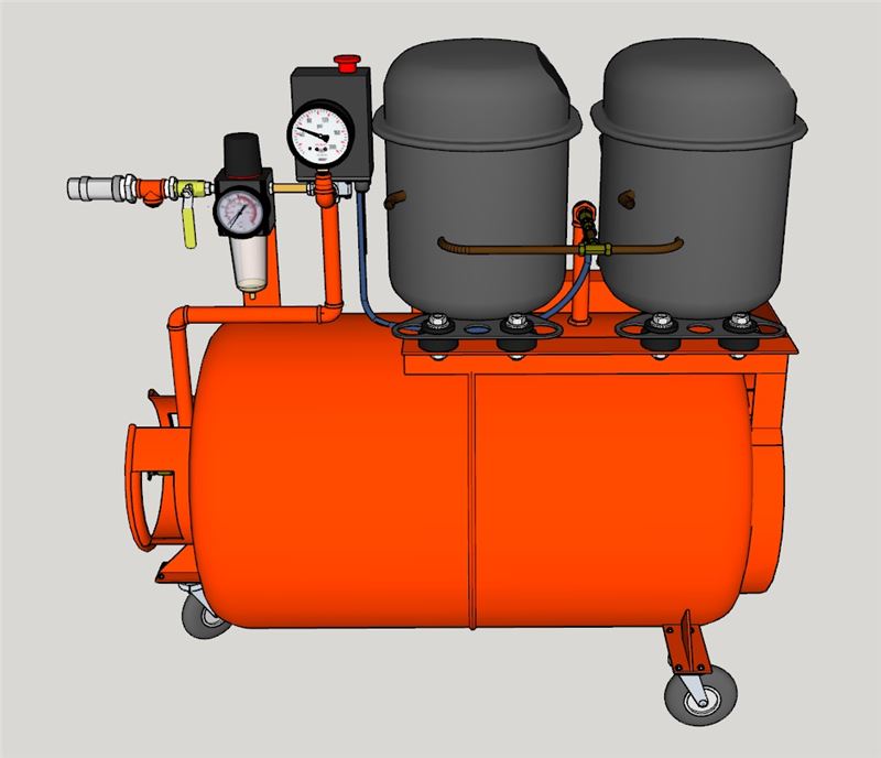空气压缩机工业设备SU模型 SU模型免费下载_sketchup模型