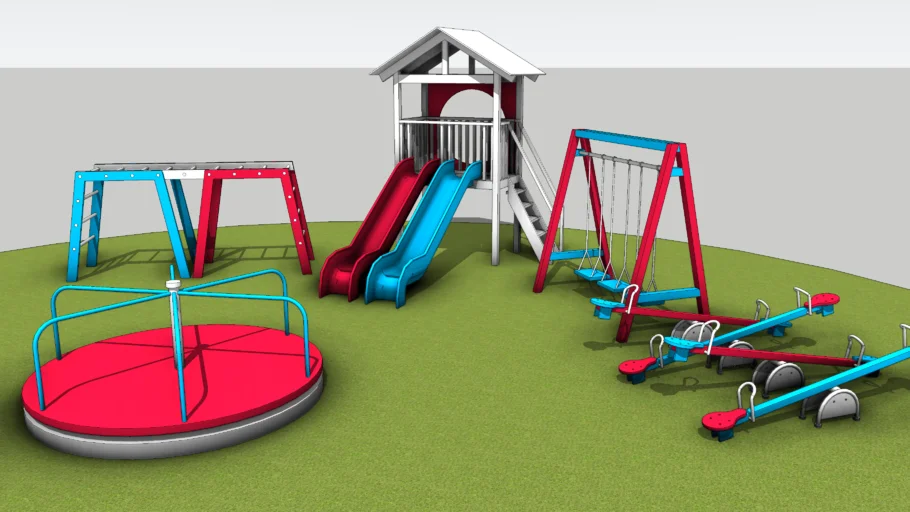 户外儿童游乐设施儿童SU模型 SU模型免费下载_sketchup模型