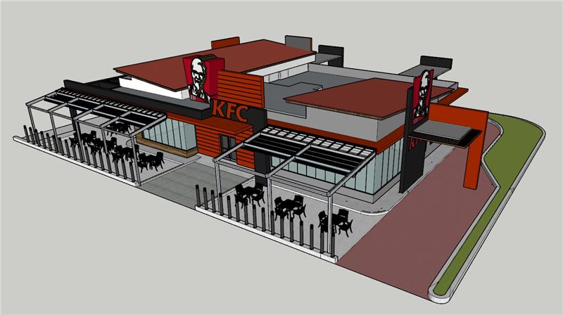 肯德基(KFC)门店建筑模型建筑SU模型 SU模型免费下载_sketchup模型