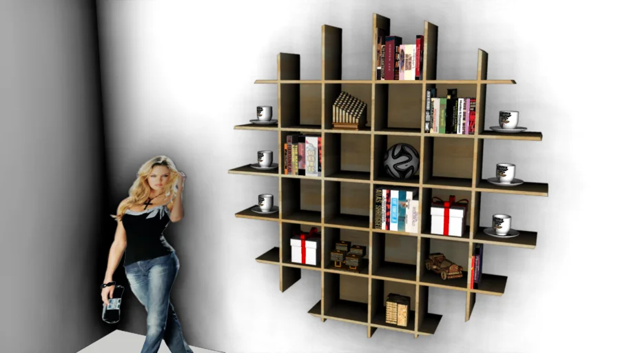 开放式书架置物架柜子SU模型 SU模型免费下载_sketchup模型