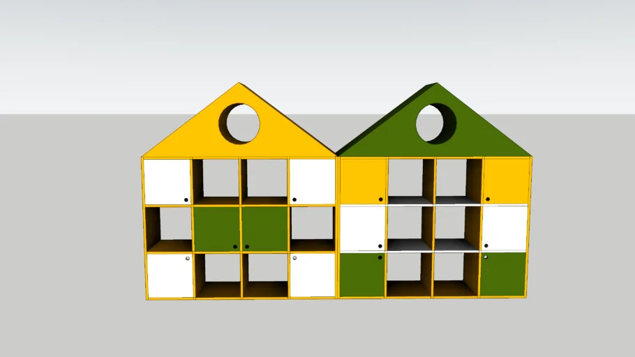 儿童卡通房屋造型储物柜儿童SU模型 SU模型免费下载_sketchup模型