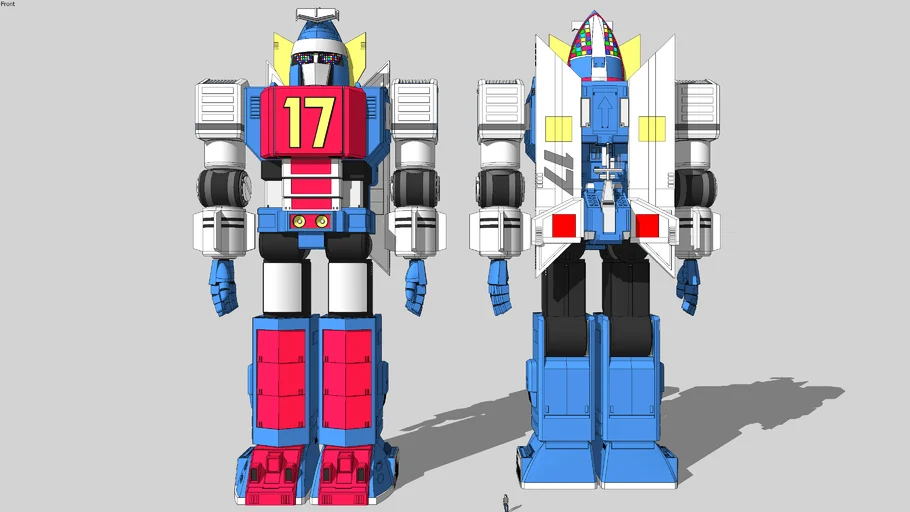 六神合体雷霆王机甲儿SU模型 SU模型免费下载_sketchup模型