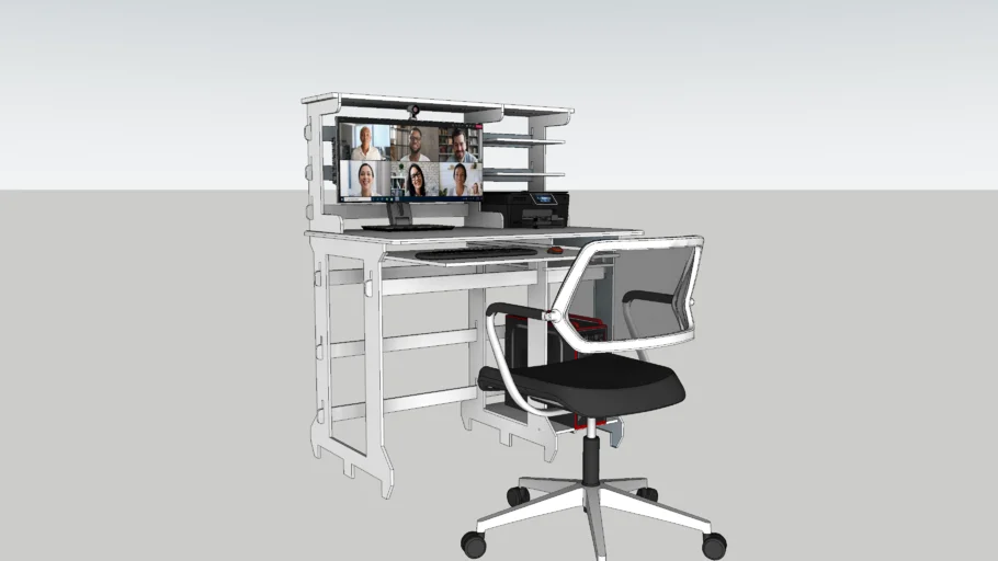 写字桌办公桌椅SU模型 SU模型免费下载_sketchup模型