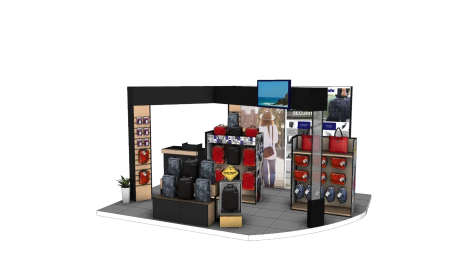 箱包快闪店展厅展位SU模型 SU模型免费下载_sketchup模型