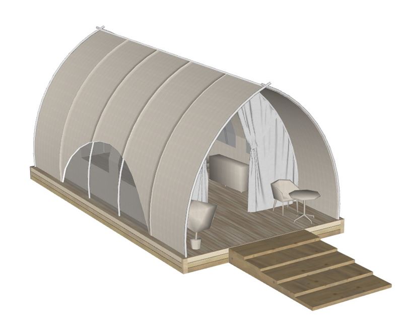 弧形帐篷民宿SU模型 SU模型免费下载_sketchup模型