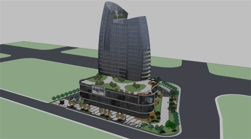 双曲面商业综合体SU模型 SU模型免费下载_sketchup模型