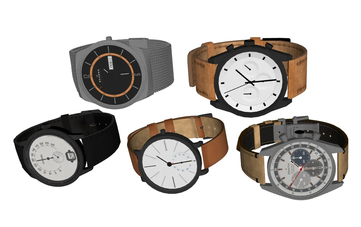 现代男士手表SU模型 SU模型免费下载_sketchup模型