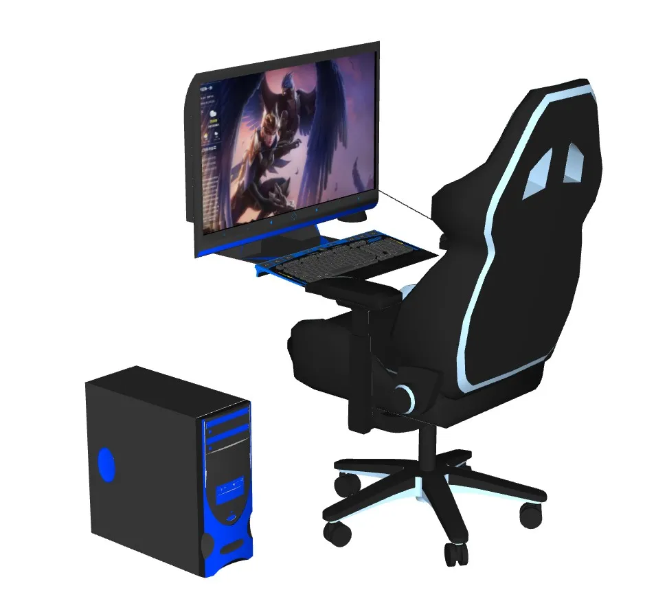 电竞椅游戏主机SU模型 SU模型免费下载_sketchup模型