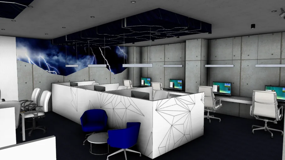 企业公司办公空间SU模型 SU模型免费下载_sketchup模型