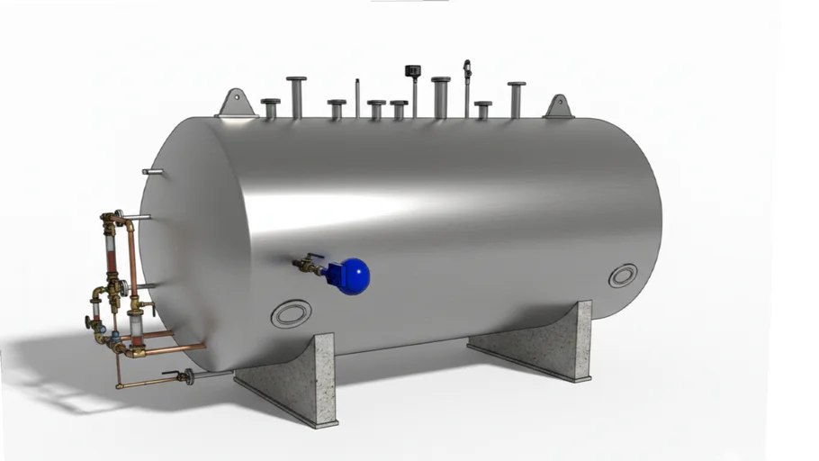 卧式不锈钢储罐SU模型 SU模型免费下载_sketchup模型