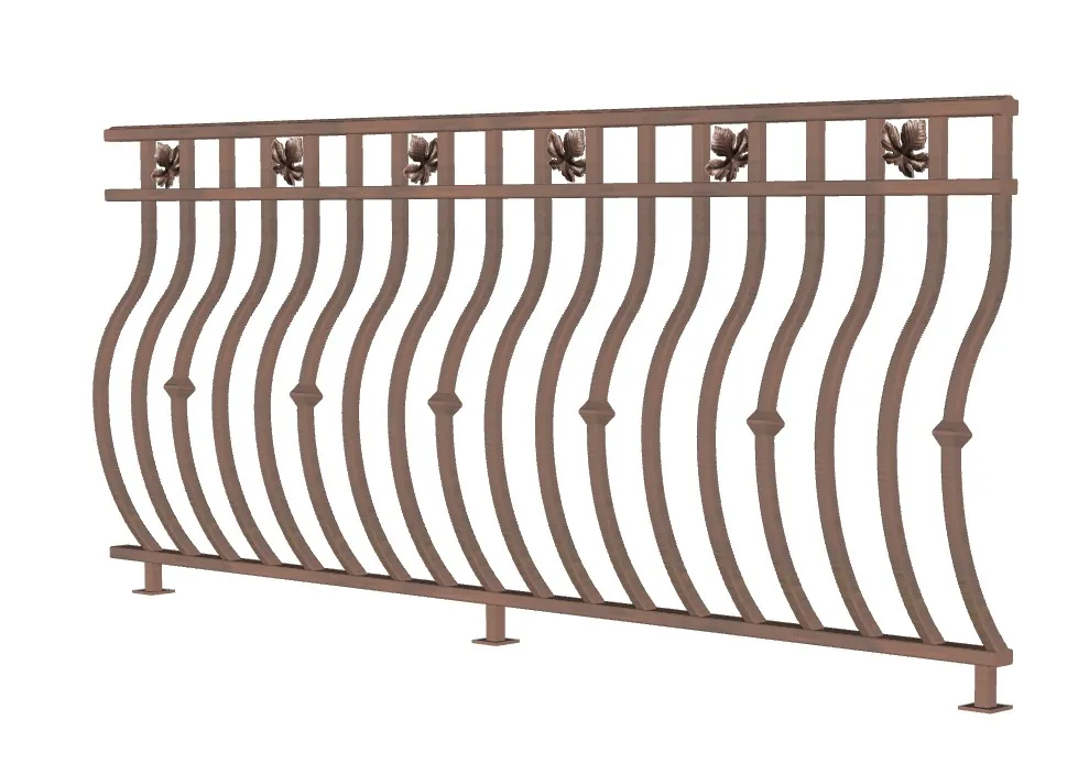 波浪曲线铝艺栏杆SU模型 SU模型免费下载_sketchup模型