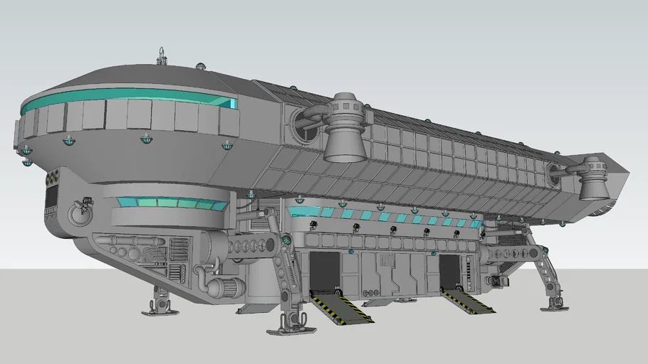 科幻星际货运飞船SU模型 SU模型免费下载_sketchup模型