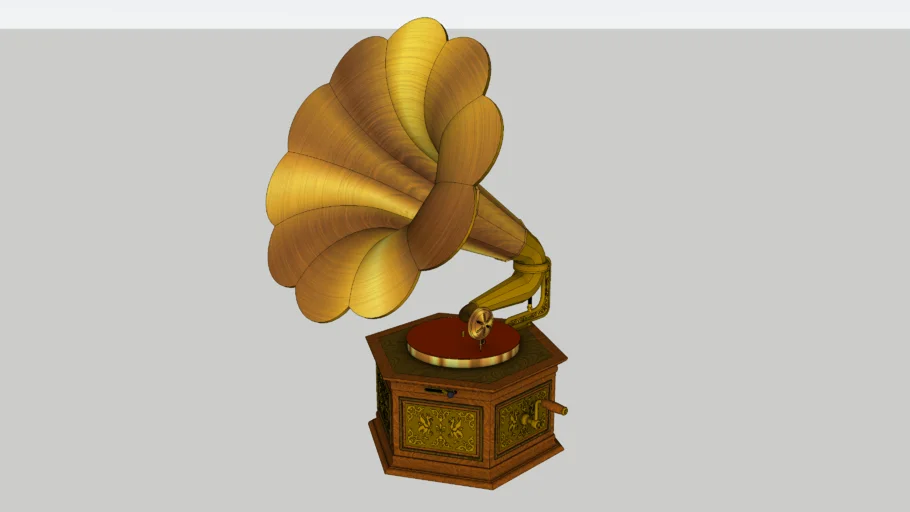 复古留声机SU模型 SU模型免费下载_sketchup模型