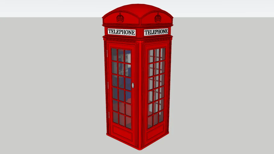 英式商业电话亭SU模型 - SU模型免费下载_sketchup模型