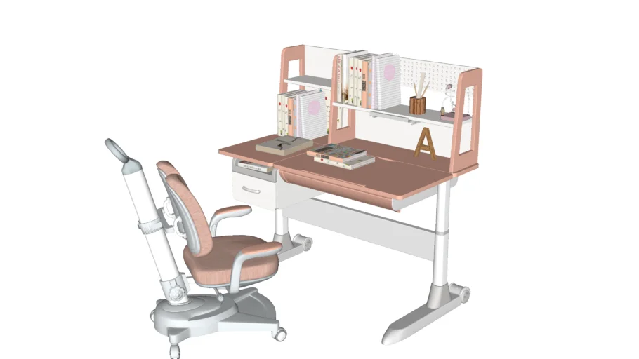 儿童可升降学习桌椅SU模型 SU模型免费下载_sketchup模型