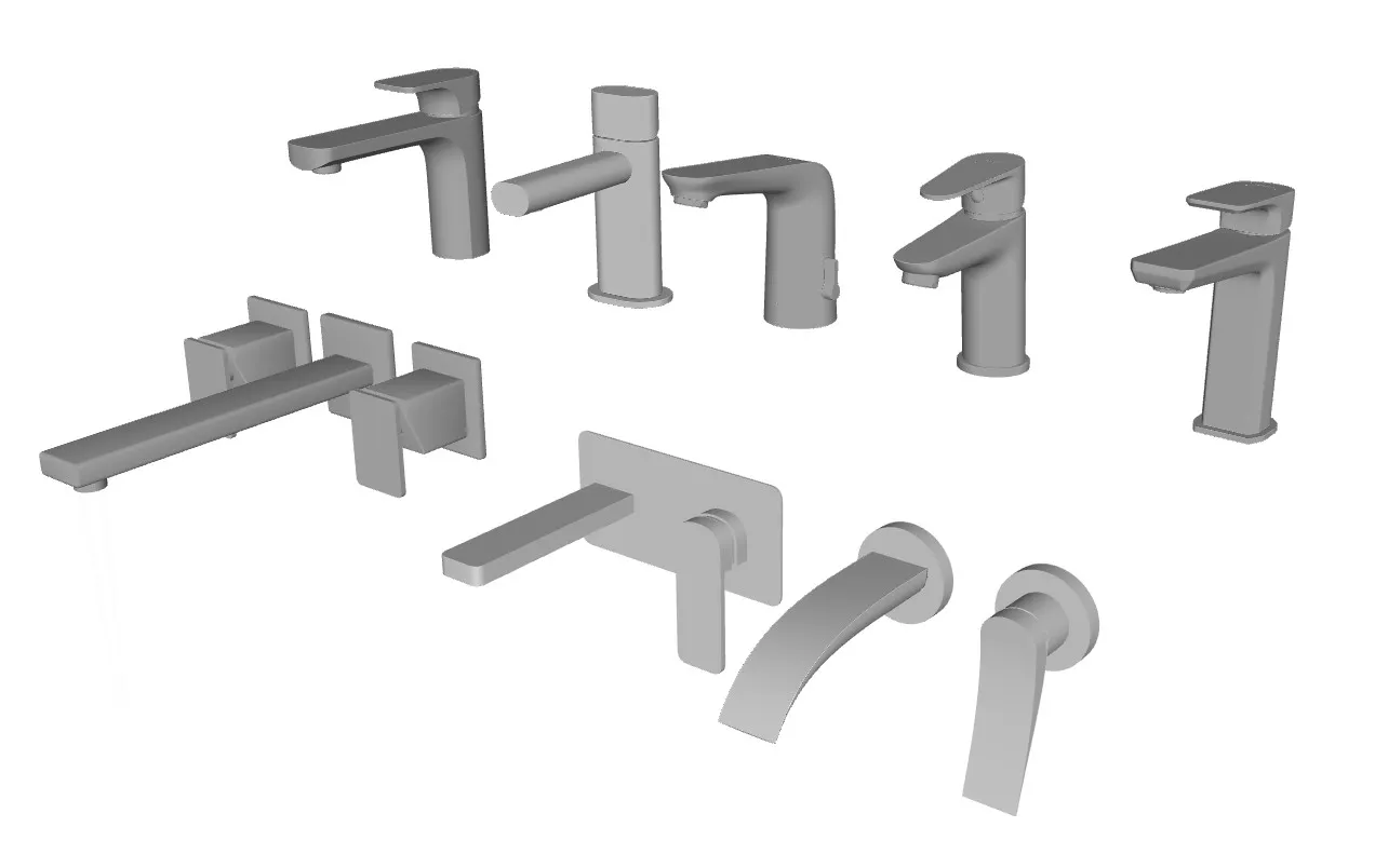 现代卫浴龙头组件SU模型 SU模型免费下载_sketchup模型