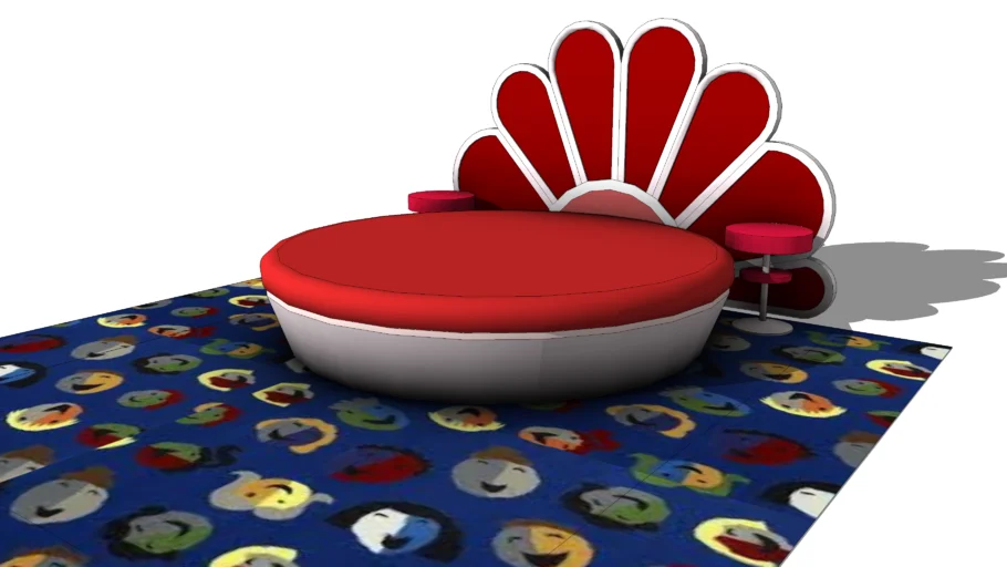 孔雀造型圆床SU模型 SU模型免费下载_sketchup模型